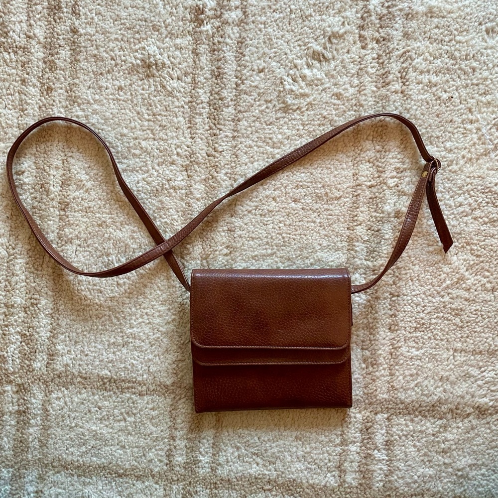 Vintage Brown Leather Crossbody Bag